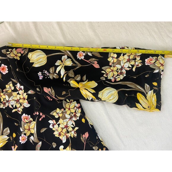 EUC Susan Graver 24W Black Floral Blazer Jacket Size One Button Church Workwear - Picture 10 of 13